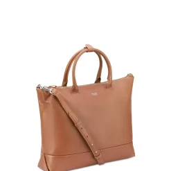 Delsey Leather Collection Zippered Tote Bag