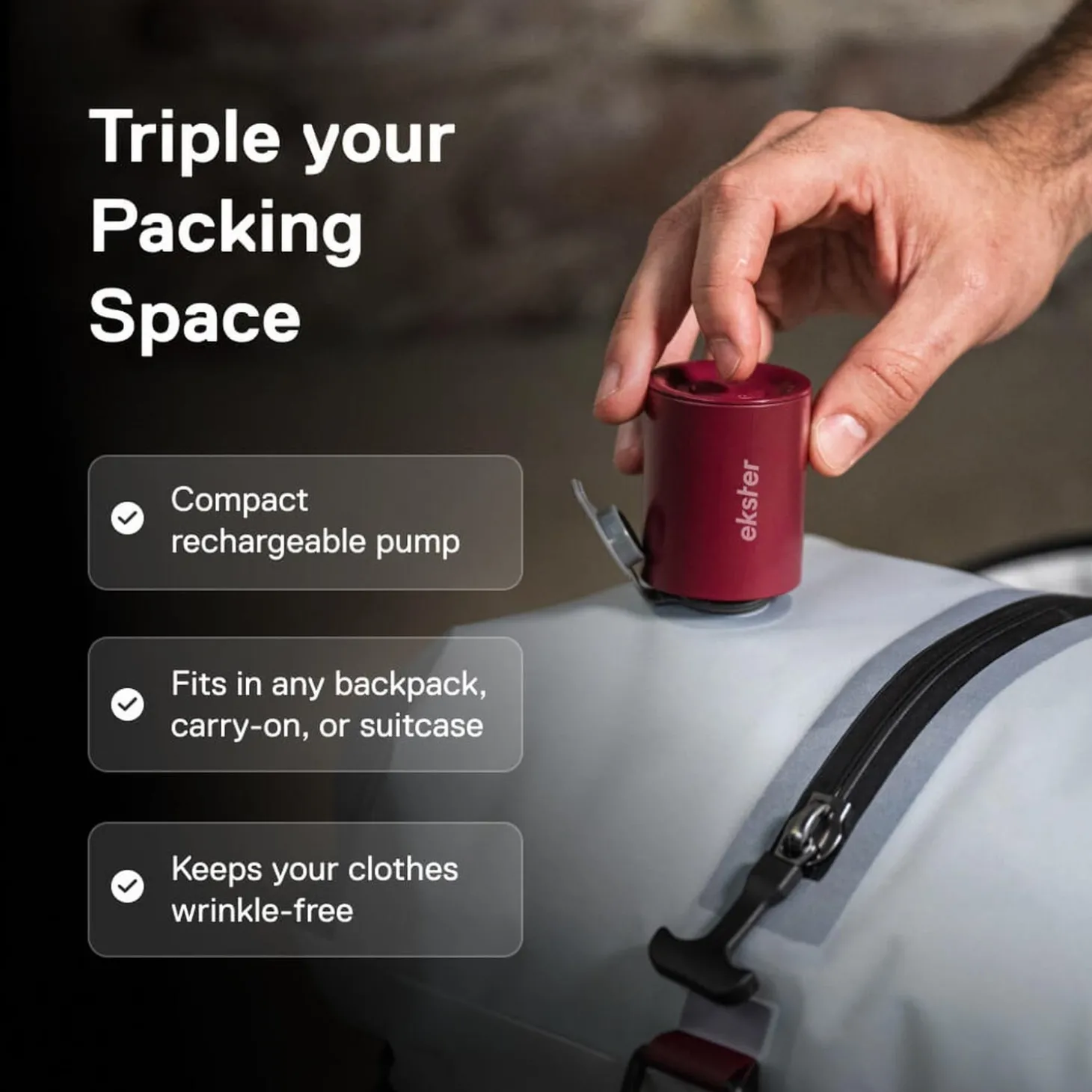 Ekster TravelPack Vacuum Kit with Air Pump