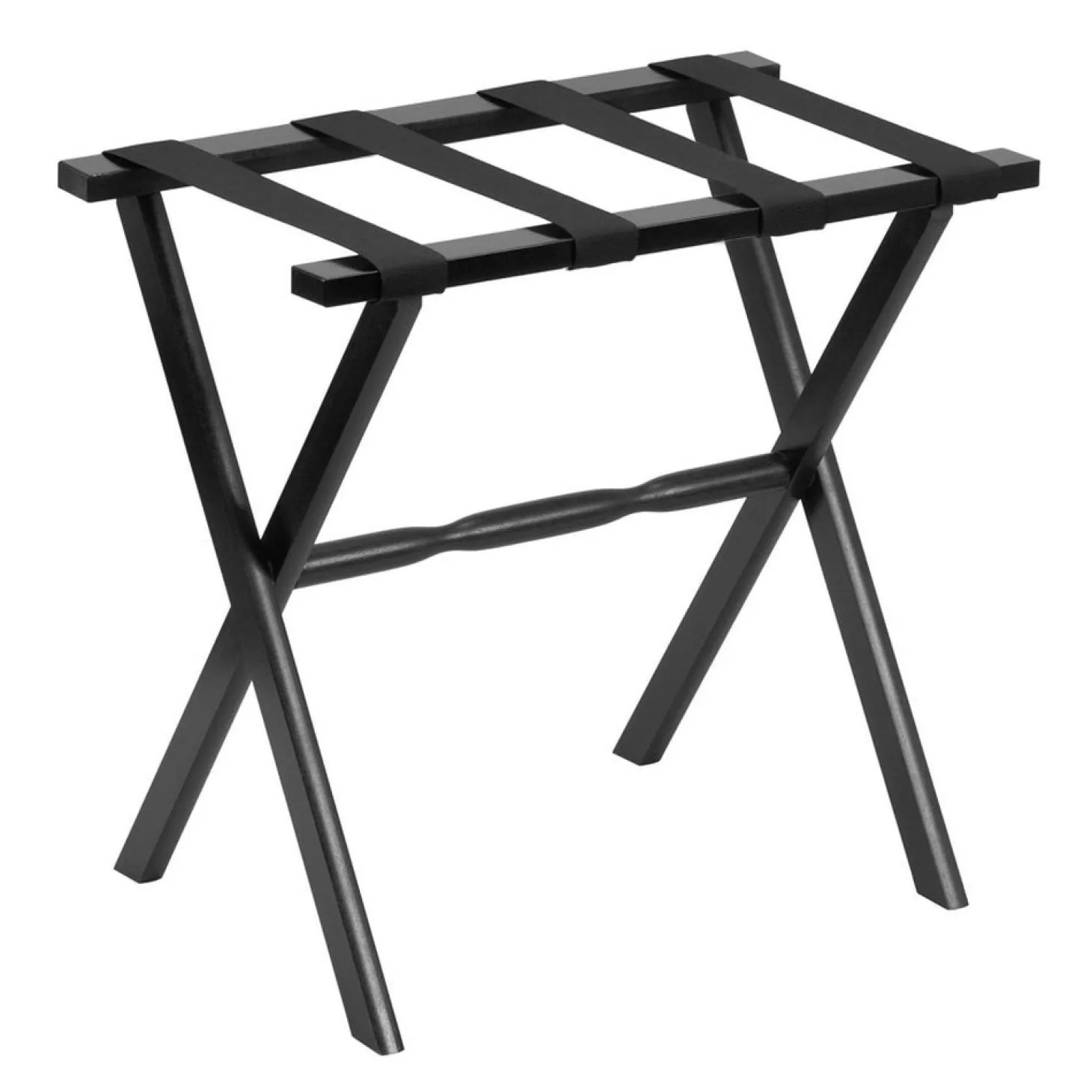 Gatehouse Furniture Luggage Rack - Straight Wood Leg with 4 Nylon Straps