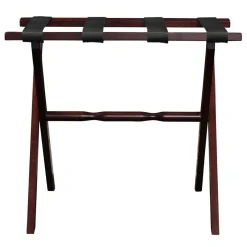 Gatehouse Furniture Luggage Rack - Straight Wood Leg with 4 Nylon Straps