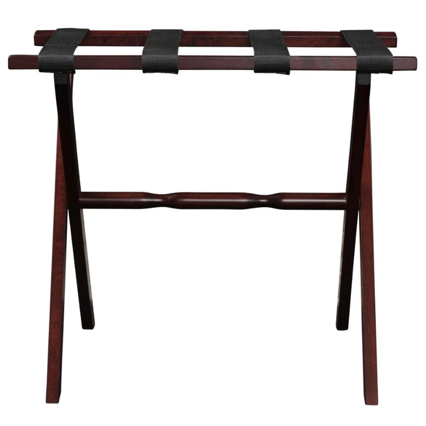 Gatehouse Furniture Luggage Rack - Straight Wood Leg with 4 Nylon Straps