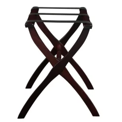 Gatehouse Furniture Luggage Rack - Contour Wood Leg with 3 Nylon Straps