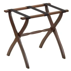 Gatehouse Furniture Luggage Rack - Contour Wood Leg with 3 Nylon Straps