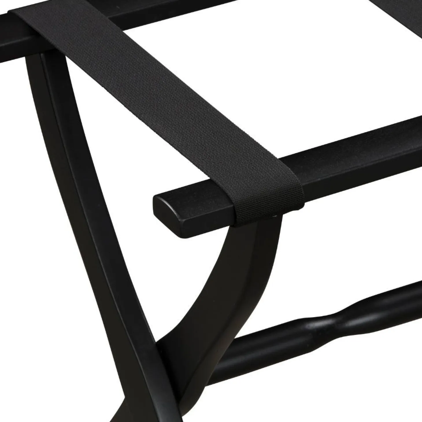 Gatehouse Furniture Luggage Rack - Contour Wood Leg with 3 Nylon Straps