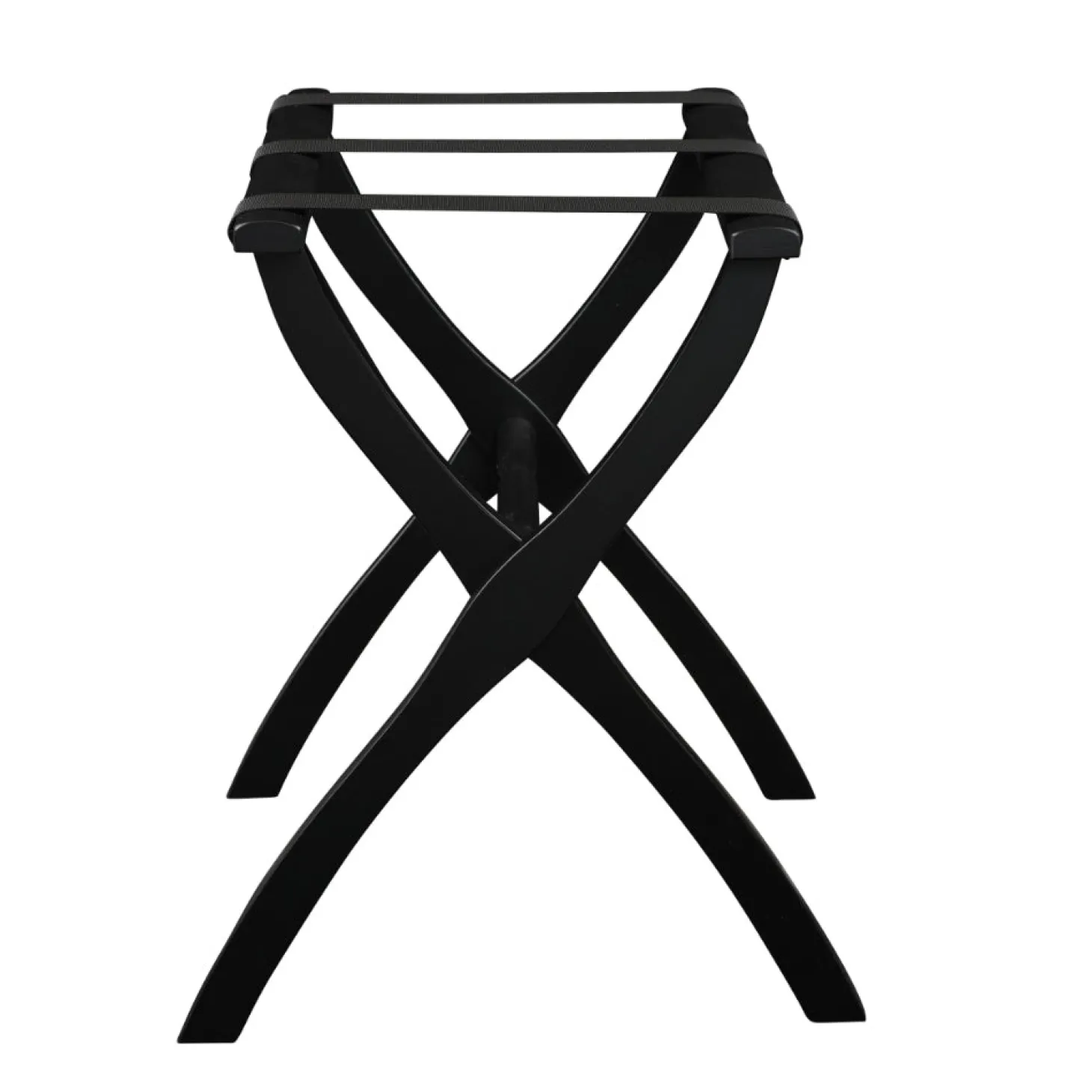 Gatehouse Furniture Luggage Rack - Contour Wood Leg with 3 Nylon Straps