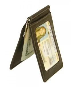 Piel Leather Bi-Fold Money Clip W/Id Window