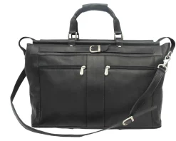 Piel Leather Carpet Bag with Pockets