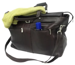 Piel Leather Carpet Bag with Pockets