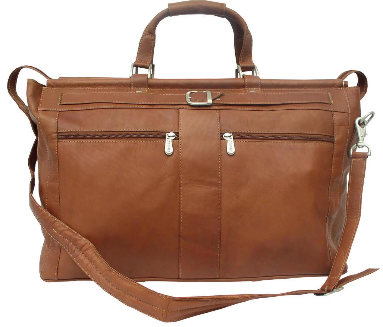 Piel Leather Carpet Bag with Pockets
