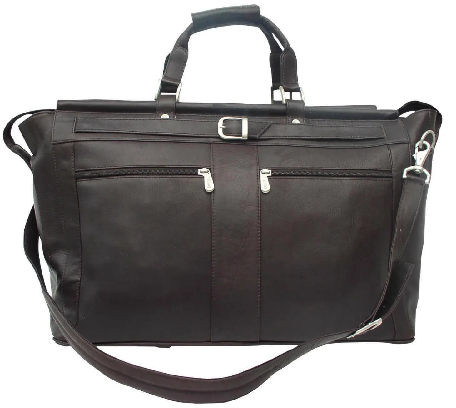 Piel Leather Carpet Bag with Pockets