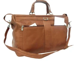 Piel Leather Carpet Bag with Pockets