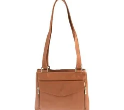 Piel Leather Double Compartment Shoulder Bag