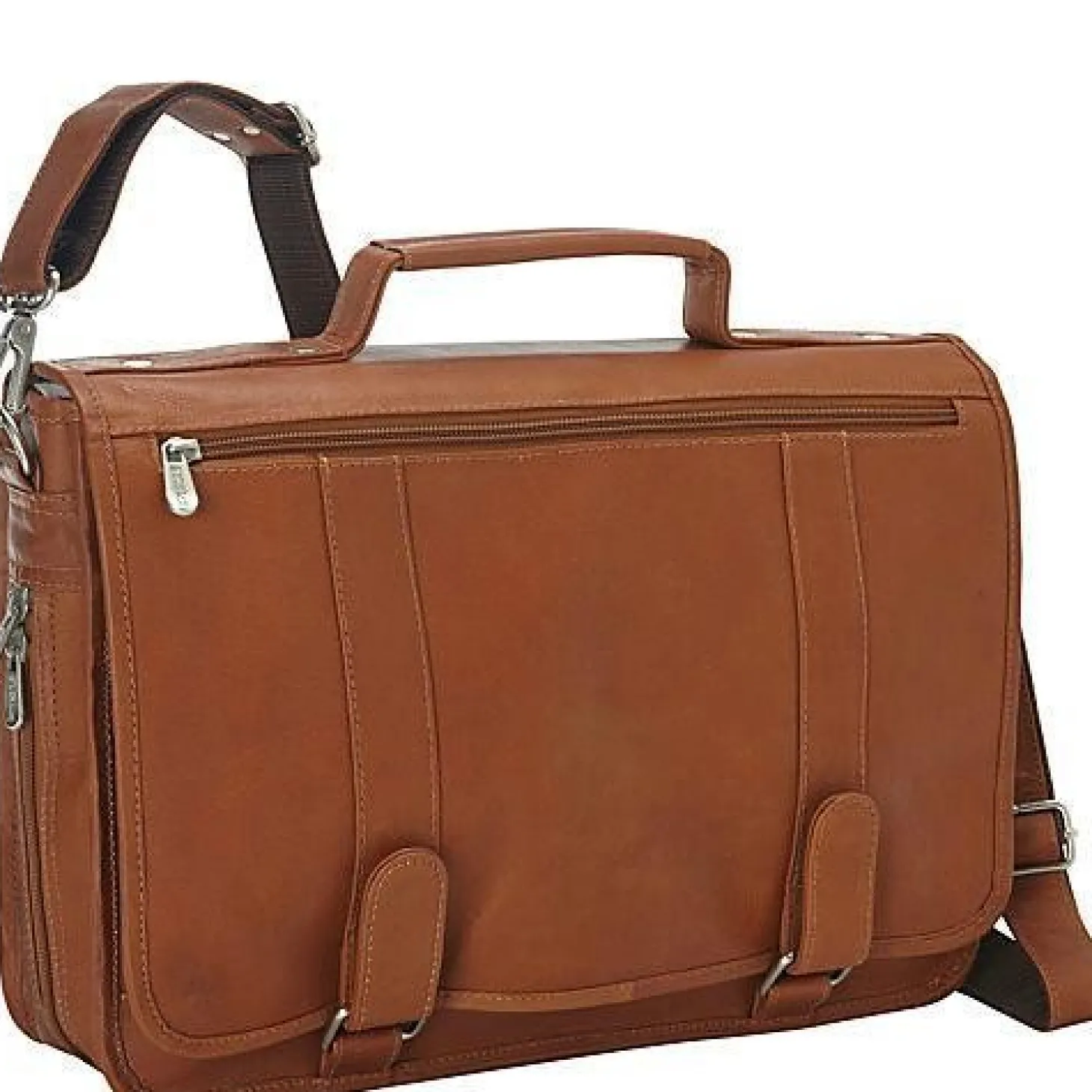 Piel Leather Double Loop Expandable Laptop Briefcase