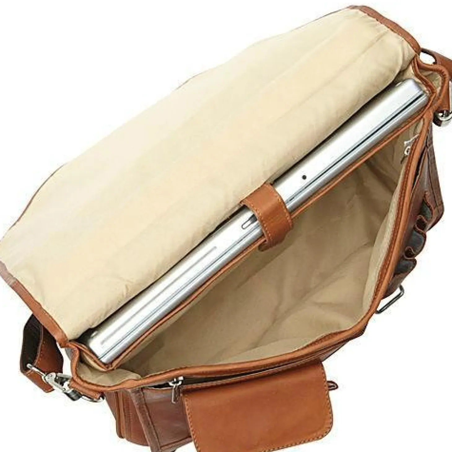 Piel Leather Double Loop Expandable Laptop Briefcase