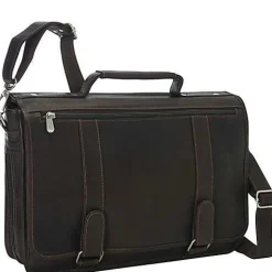 Piel Leather Double Loop Expandable Laptop Briefcase