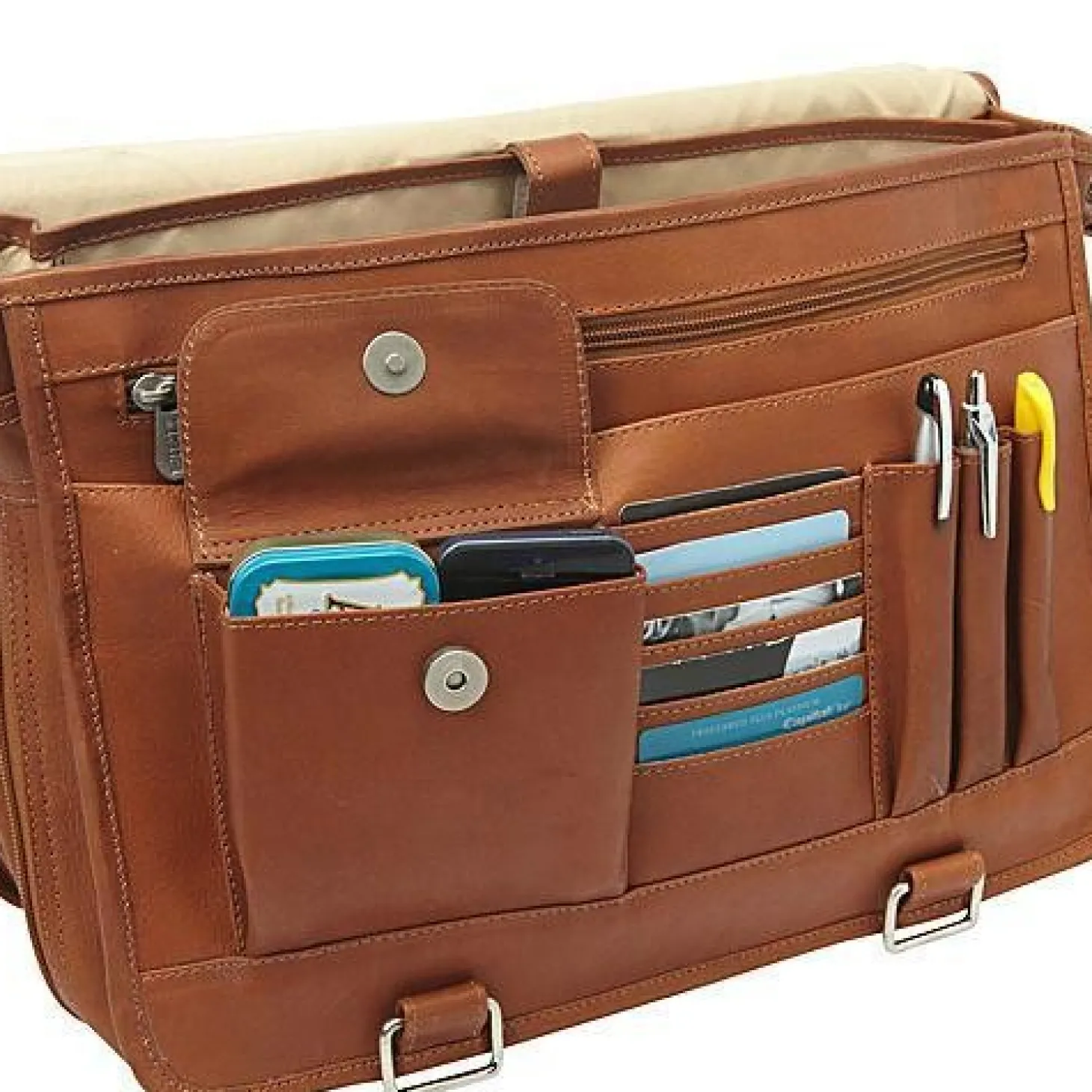 Piel Leather Double Loop Expandable Laptop Briefcase