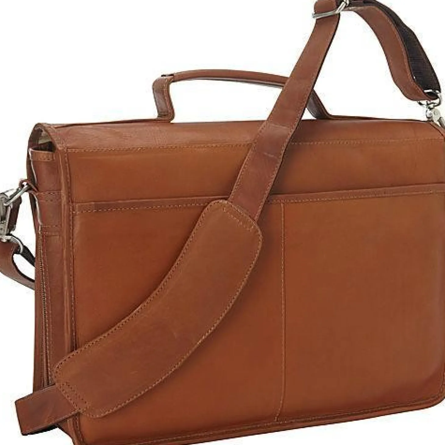 Piel Leather Double Loop Expandable Laptop Briefcase
