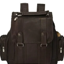 Piel Leather Double Loop Flap-Over Laptop Backpack