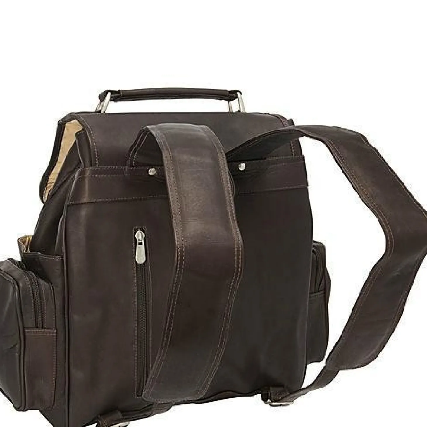 Piel Leather Double Loop Flap-Over Laptop Backpack