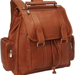Piel Leather Double Loop Flap-Over Laptop Backpack