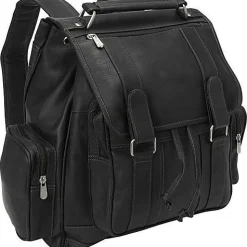 Piel Leather Double Loop Flap-Over Laptop Backpack