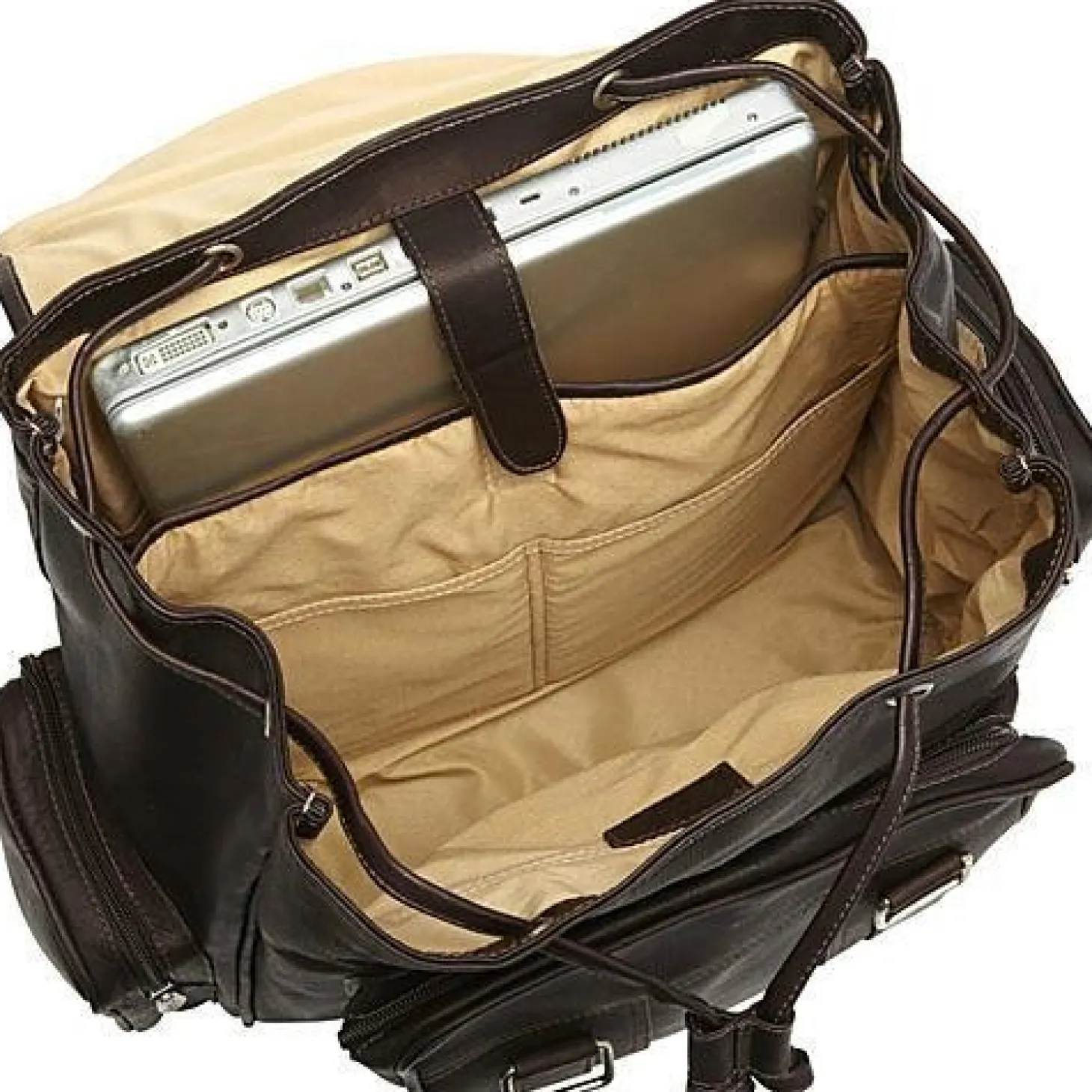 Piel Leather Double Loop Flap-Over Laptop Backpack