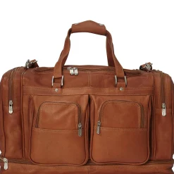 Piel Leather False Bottom Duffel Bag