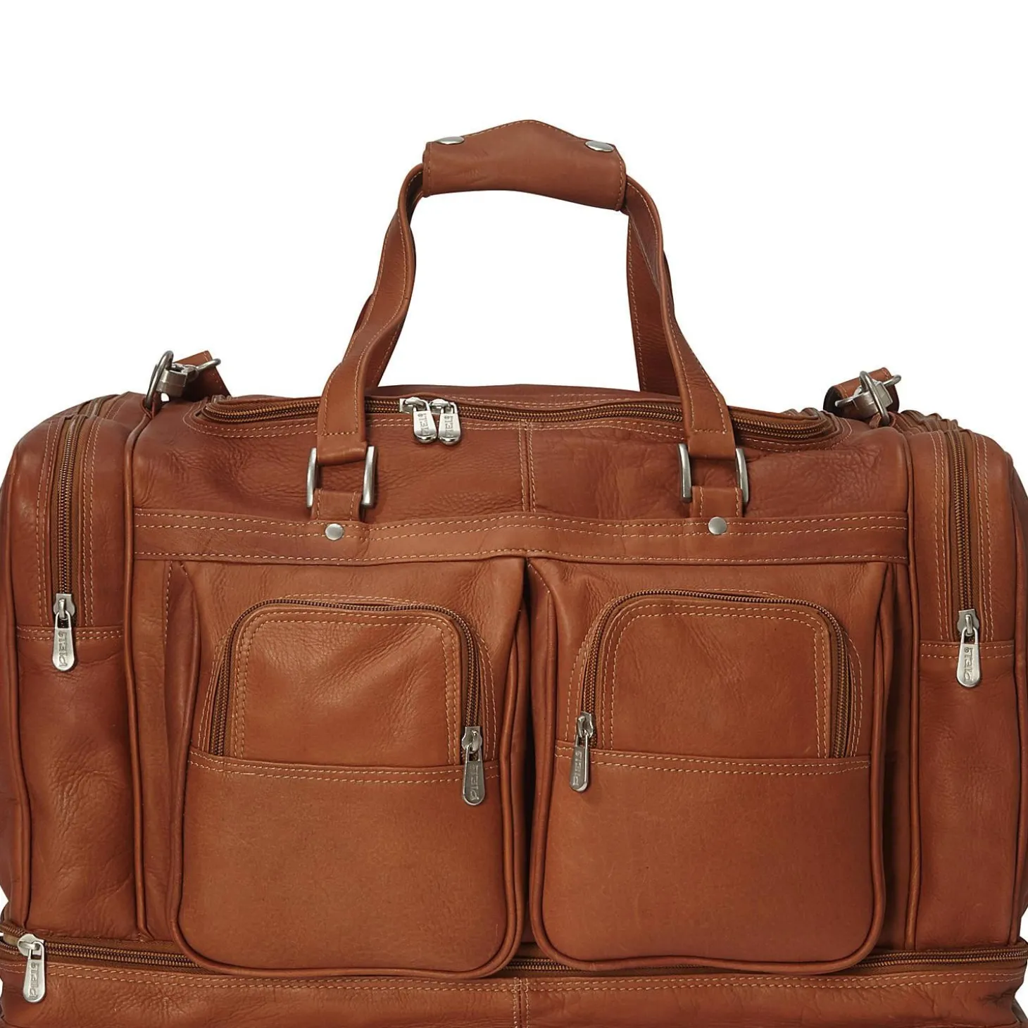 Piel Leather False Bottom Duffel Bag