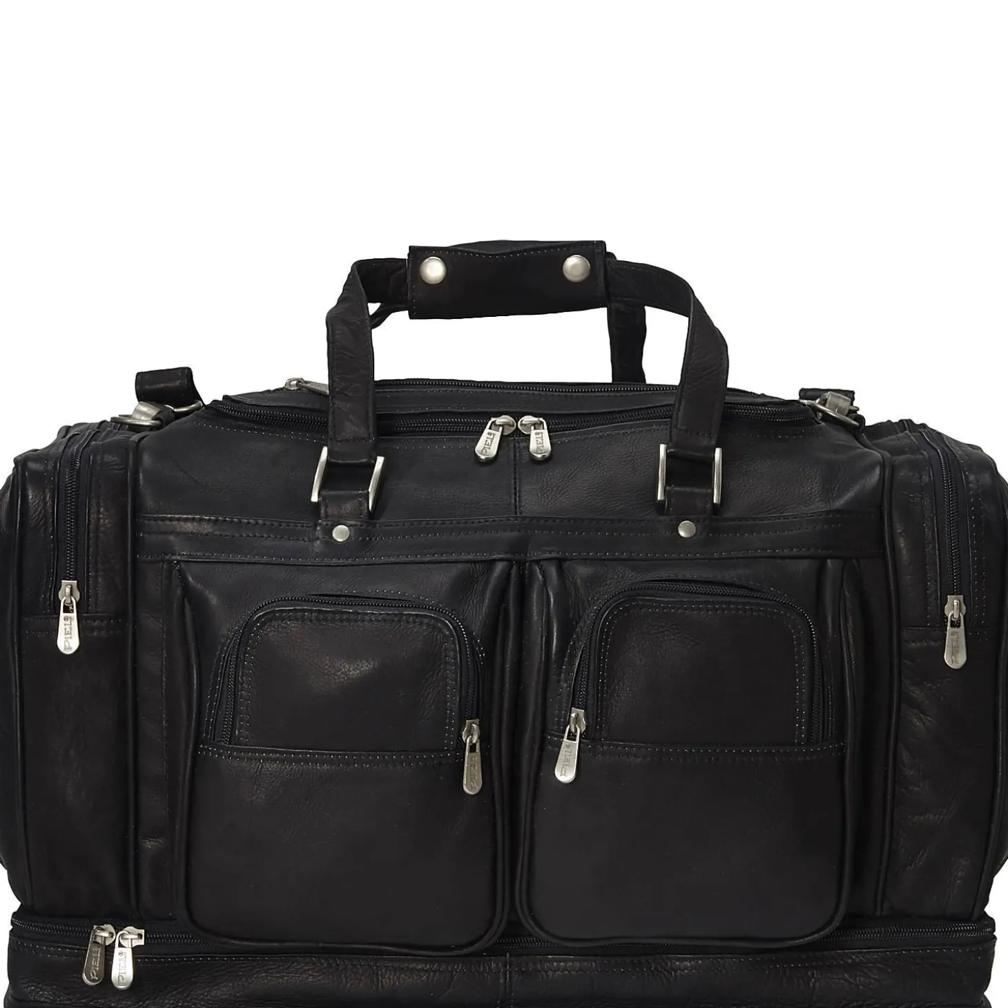 Piel Leather False Bottom Duffel Bag