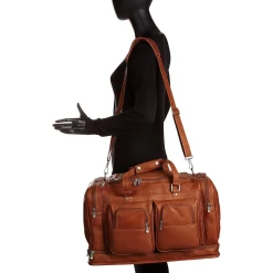 Piel Leather False Bottom Duffel Bag