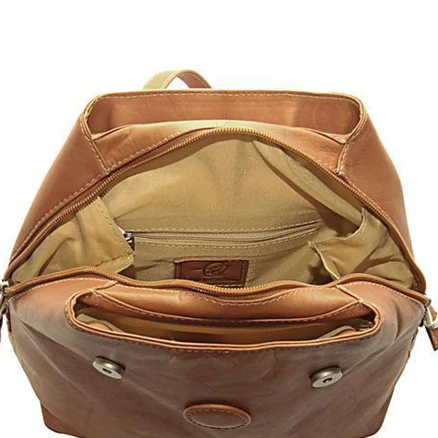 Piel Leather Flap-Over Button Backpack