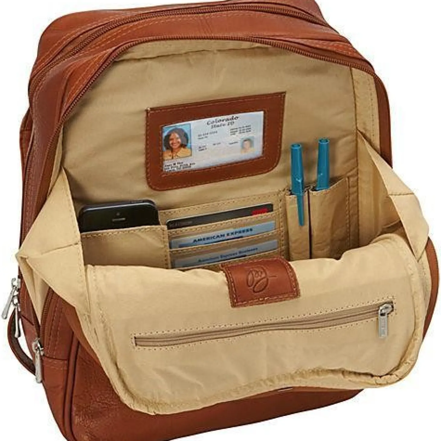 Piel Leather Flap-Over Tablet Backpack