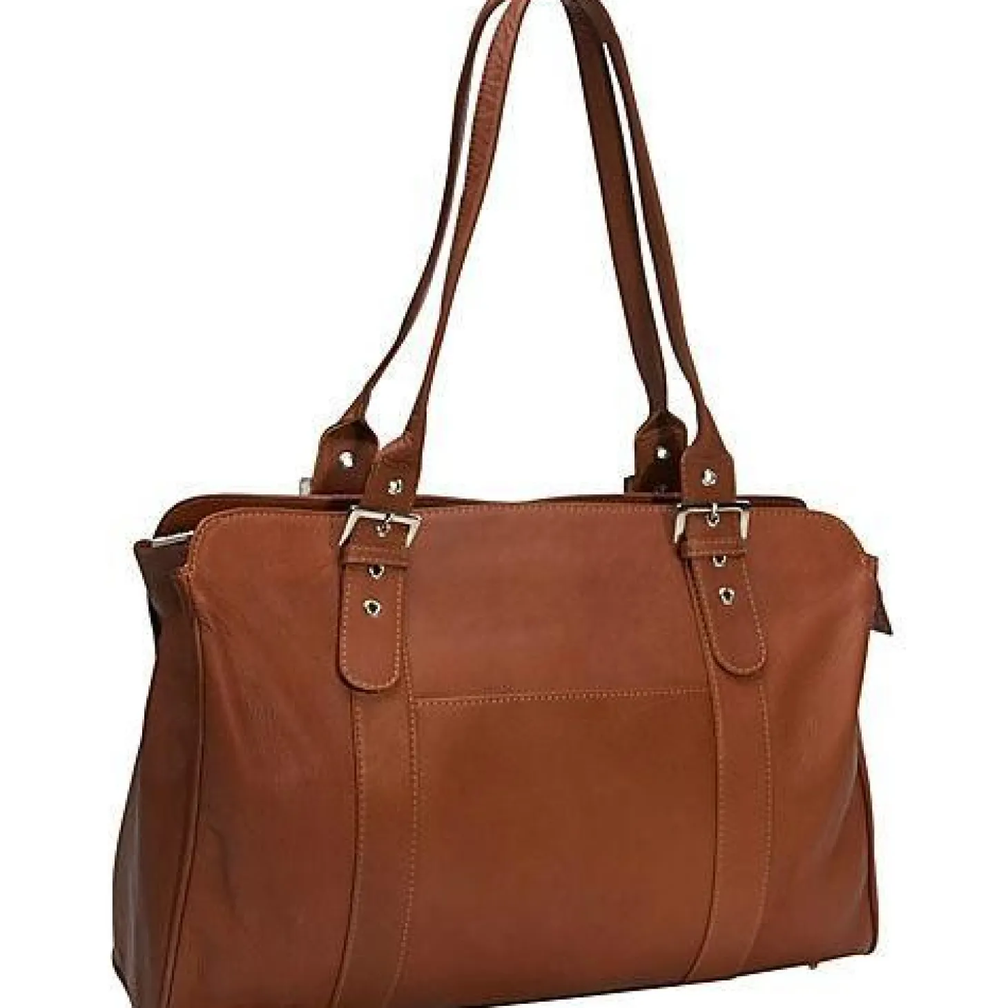 Piel Leather Ladies Buckle Laptop Tote