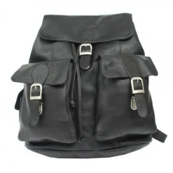 Piel Leather Large Buckle-Flap Backpack