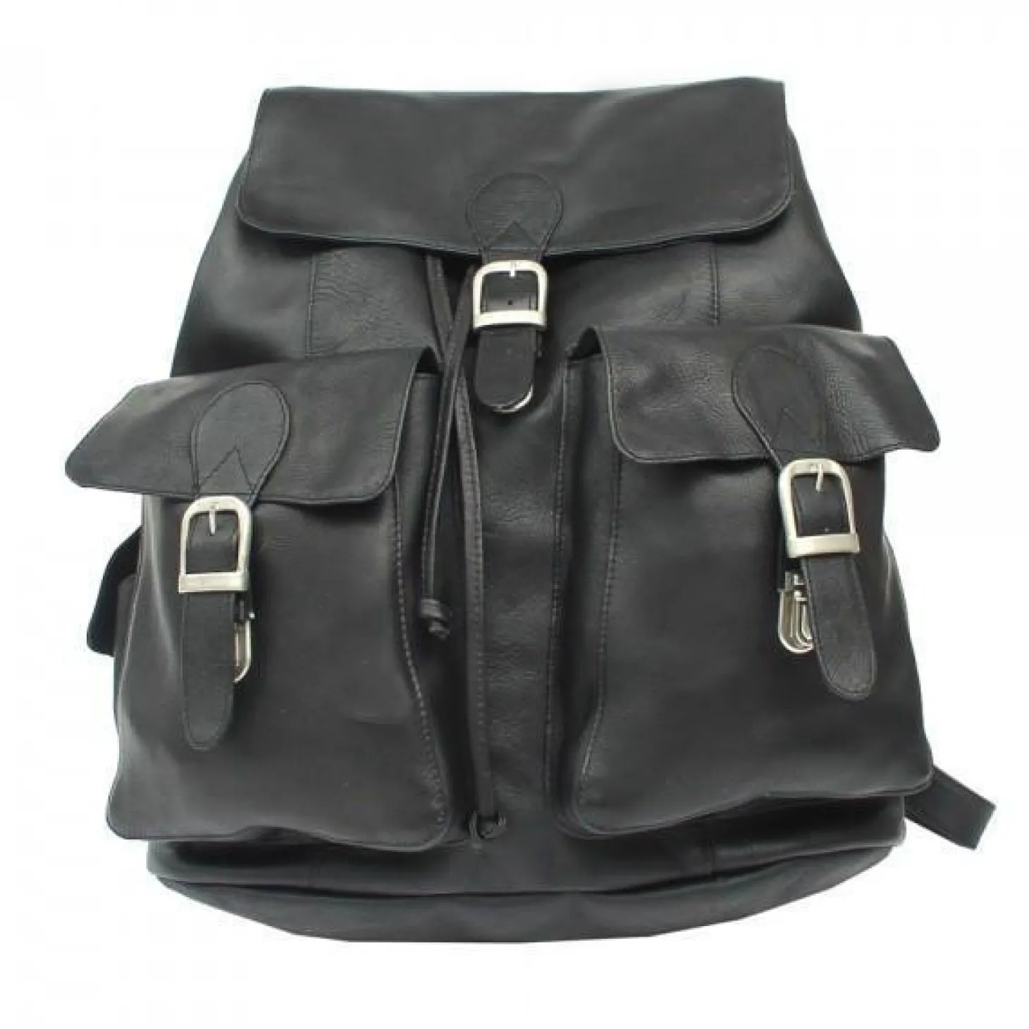 Piel Leather Large Buckle-Flap Backpack
