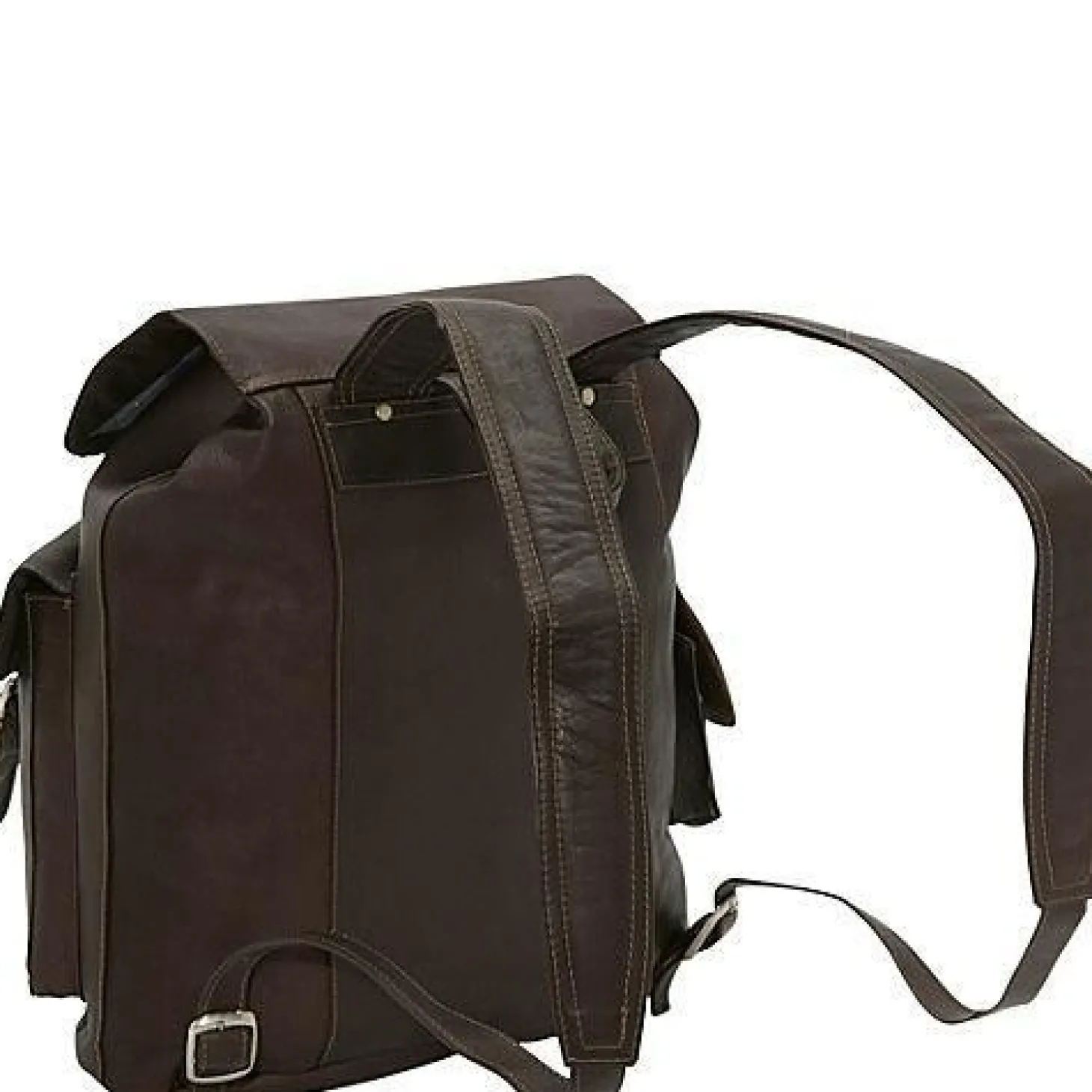 Piel Leather Large Buckle-Flap Backpack