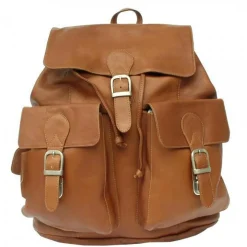 Piel Leather Large Buckle-Flap Backpack
