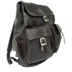 Piel Leather Large Buckle-Flap Backpack