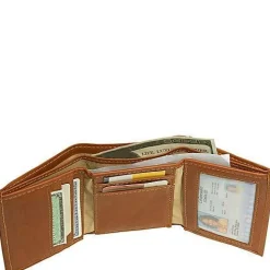 Piel Leather Large Tri-Fold Wallet