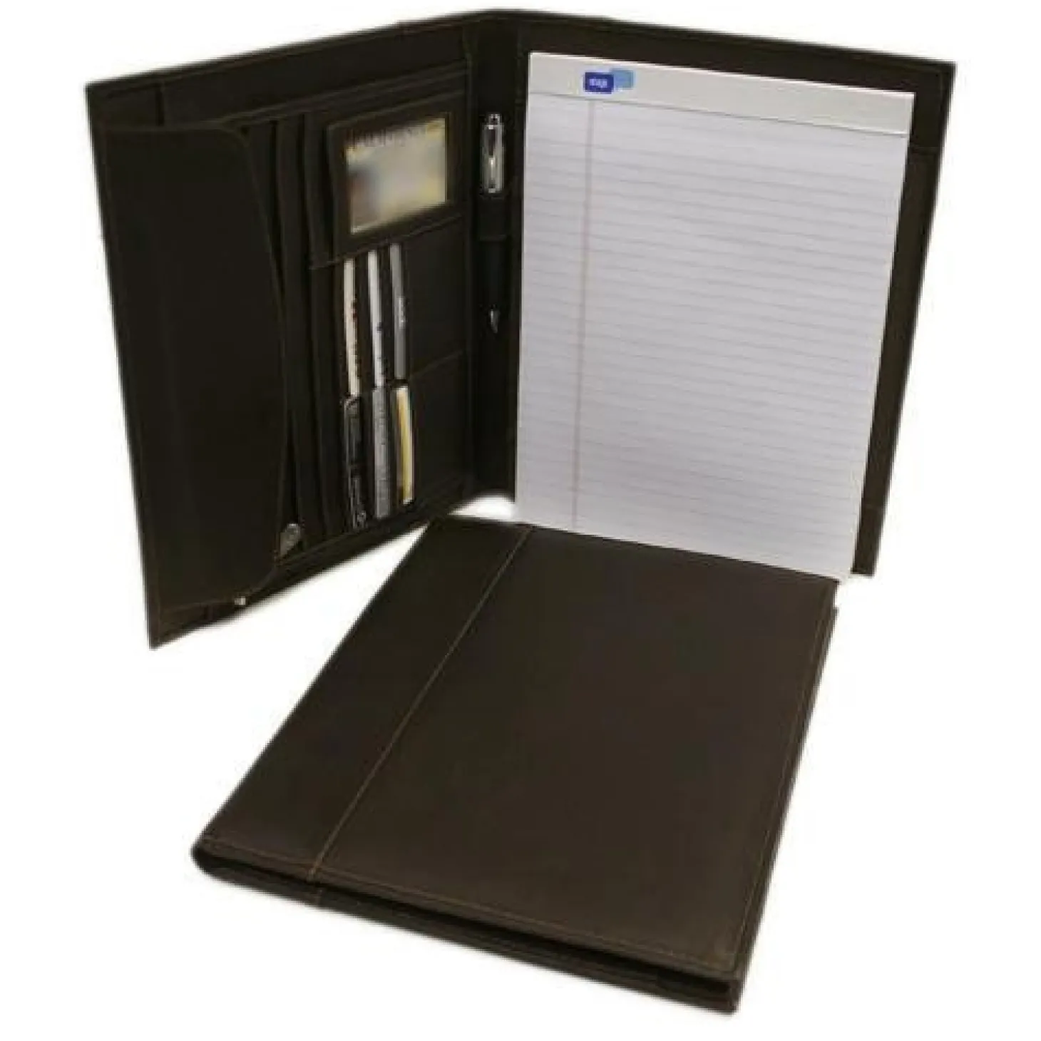 Piel Leather Letter-Size Padfolio with Organizer