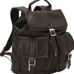 Piel Leather Medium Drawstring Backpack with Two Front Pockets