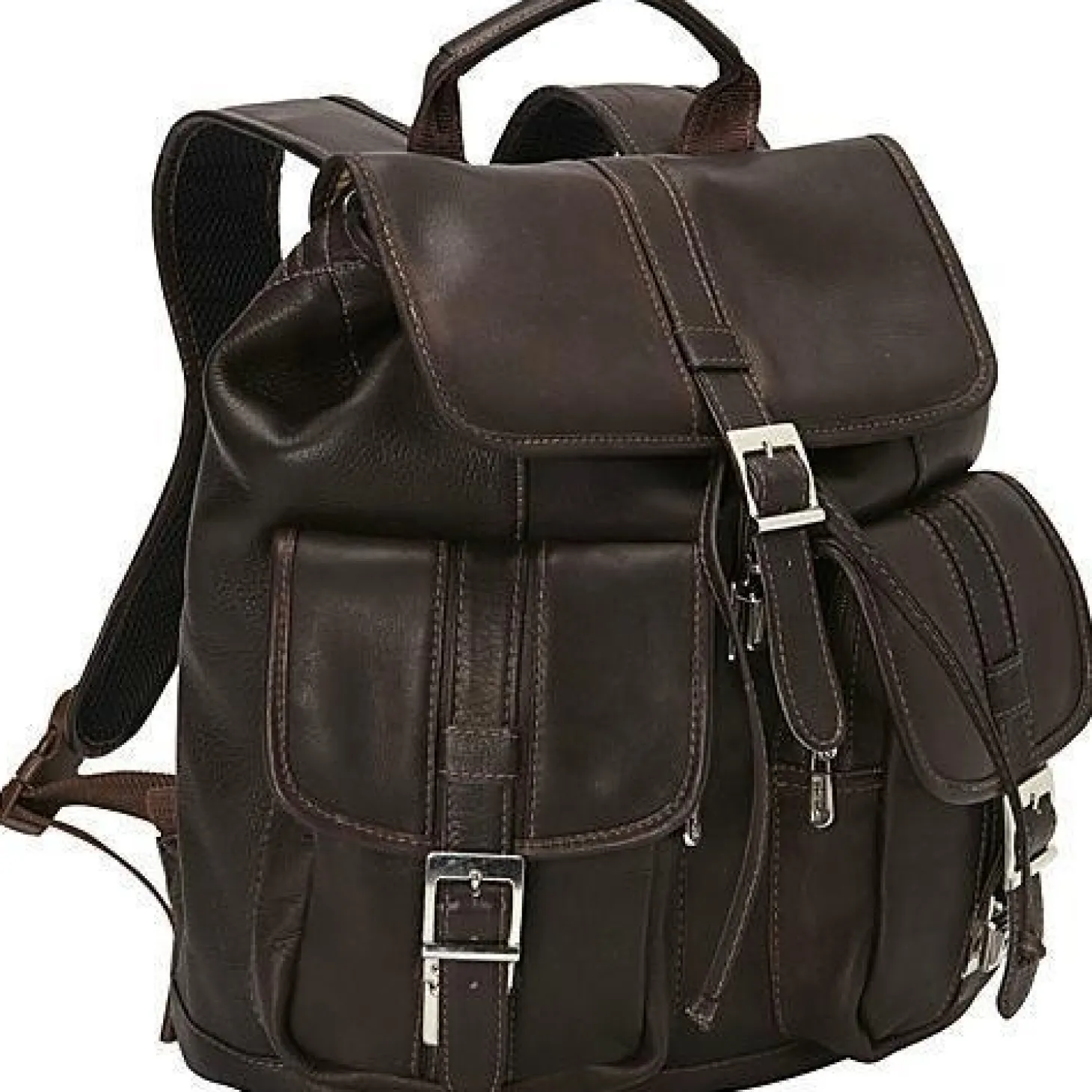 Piel Leather Medium Drawstring Backpack with Two Front Pockets