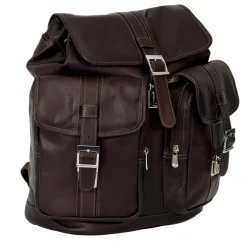 Piel Leather Medium Drawstring Backpack with Two Front Pockets