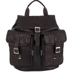 Piel Leather Medium Drawstring Backpack with Two Front Pockets