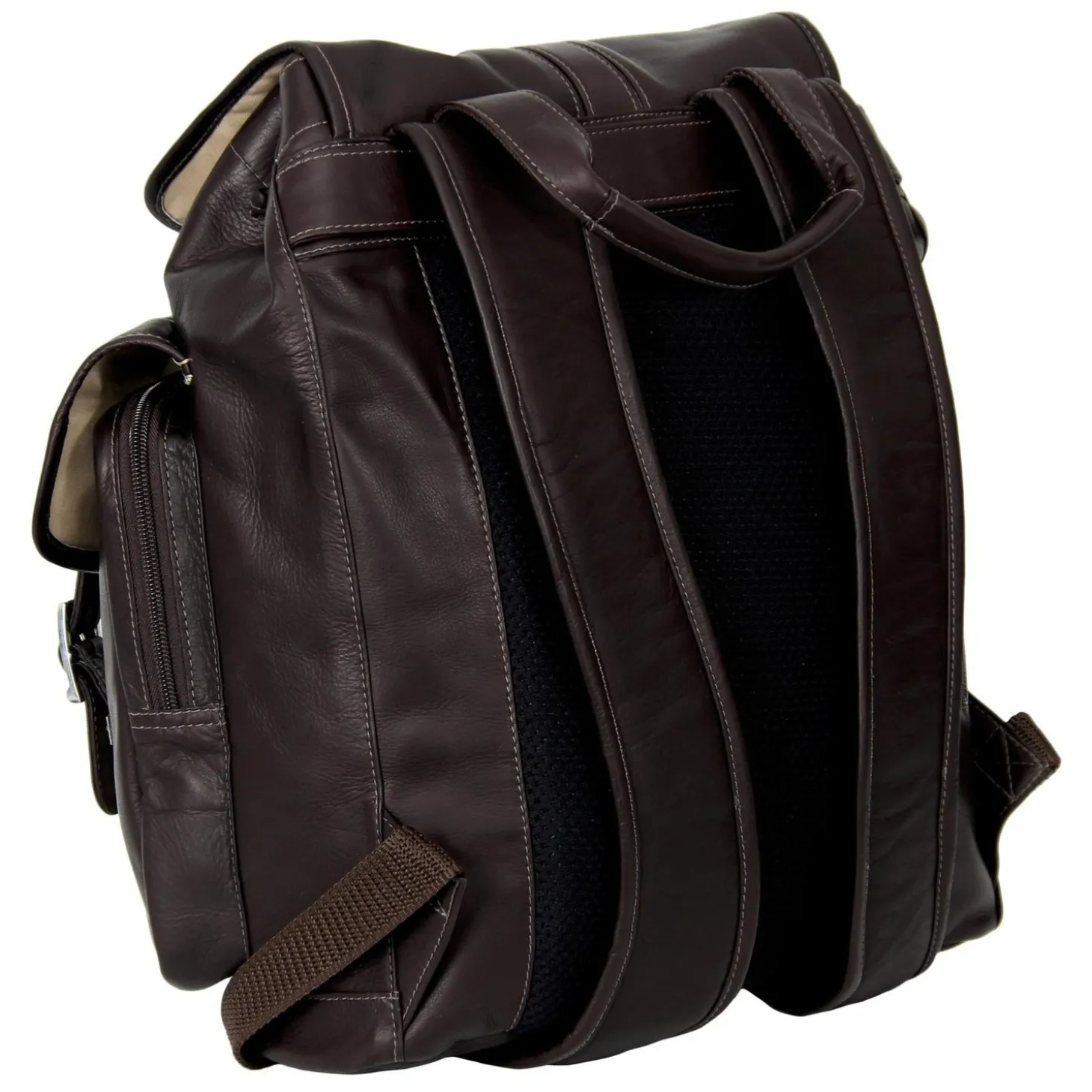 Piel Leather Medium Drawstring Backpack with Two Front Pockets