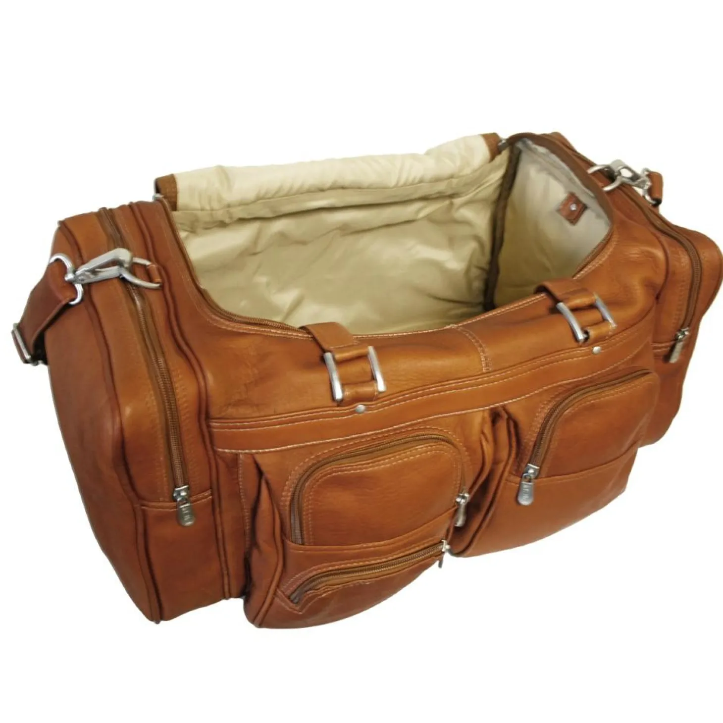 Piel Leather Medium Duffel With Pockets