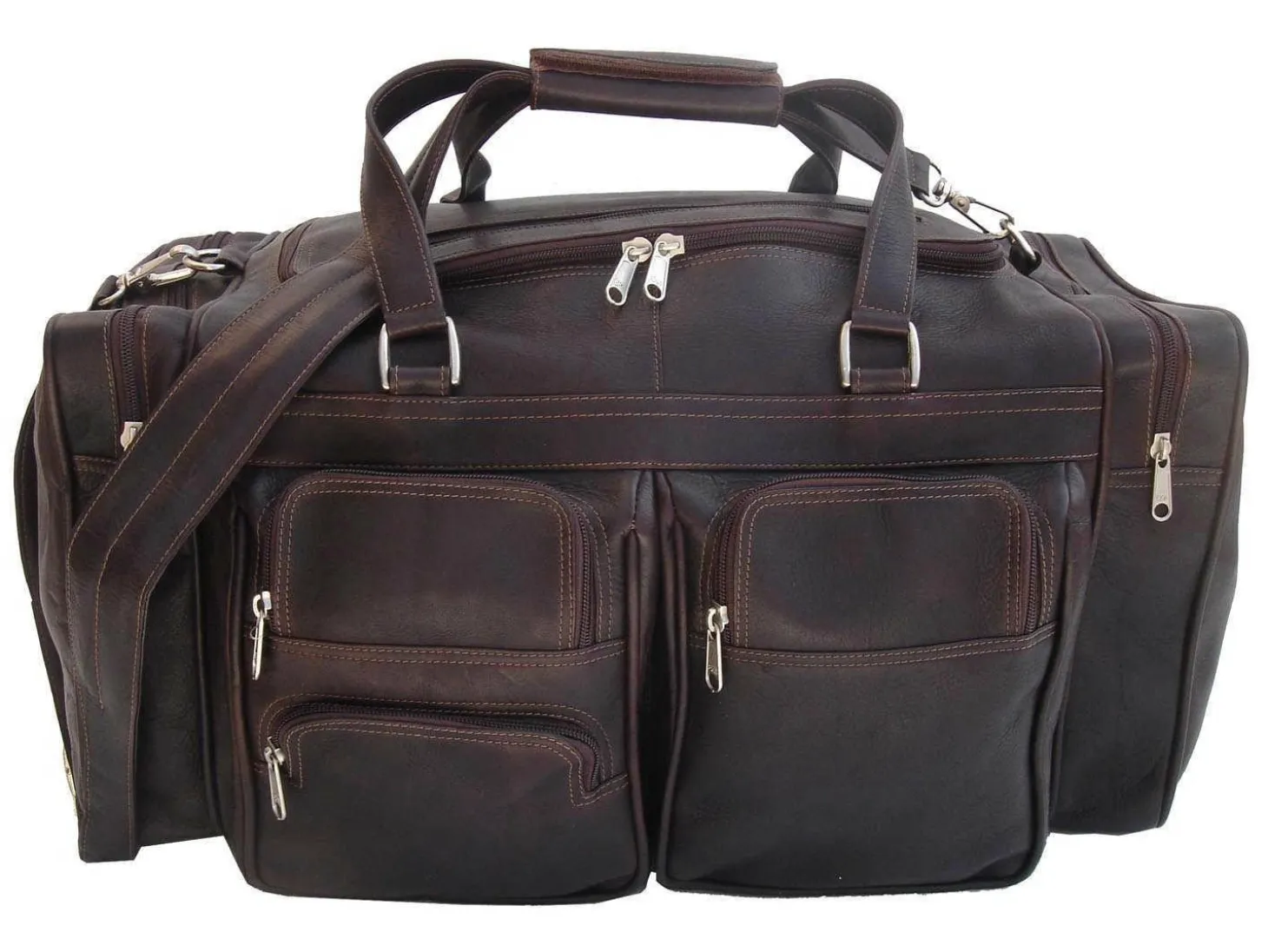 Piel Leather Medium Duffel With Pockets