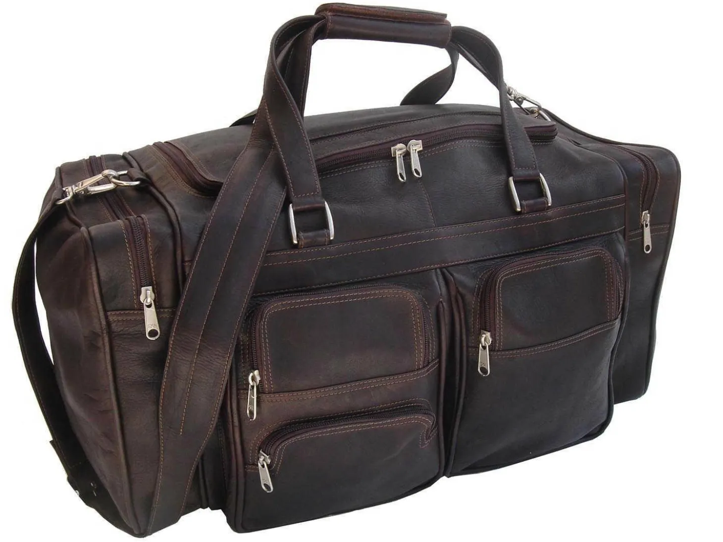 Piel Leather Medium Duffel With Pockets