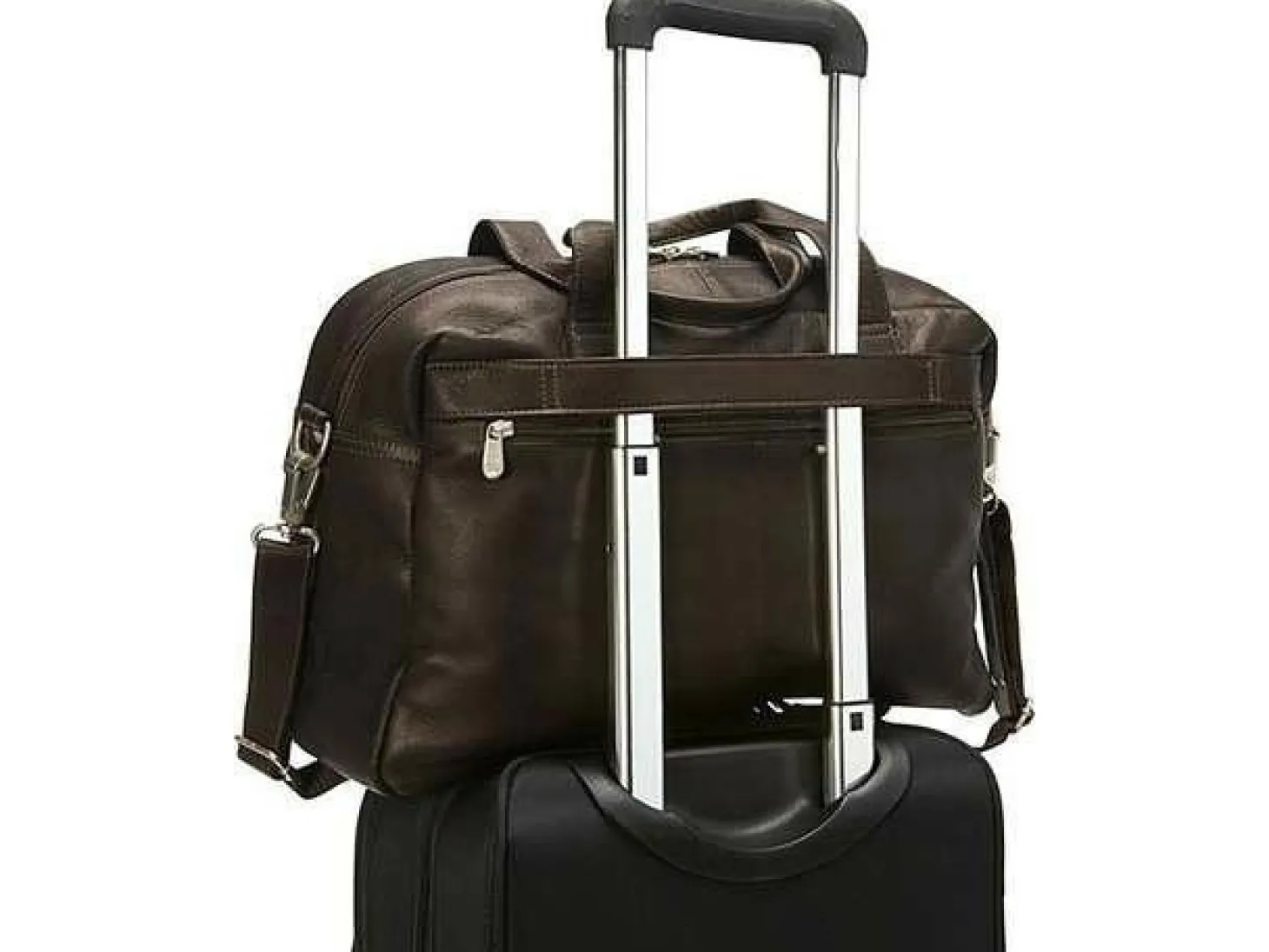 Piel Leather Multi-Pocket Carry-On Duffel