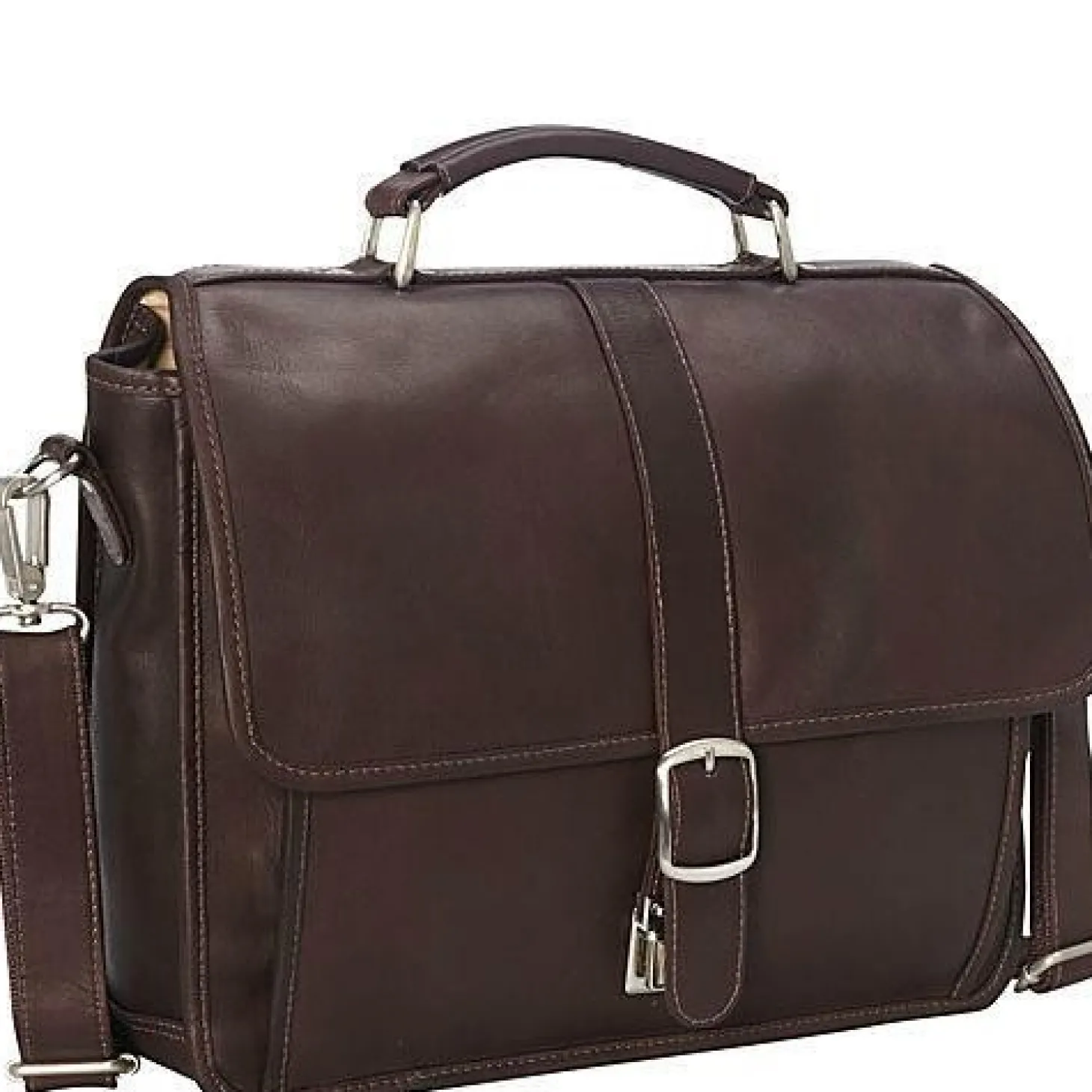 Piel Leather Small Flap-Over Laptop Brief